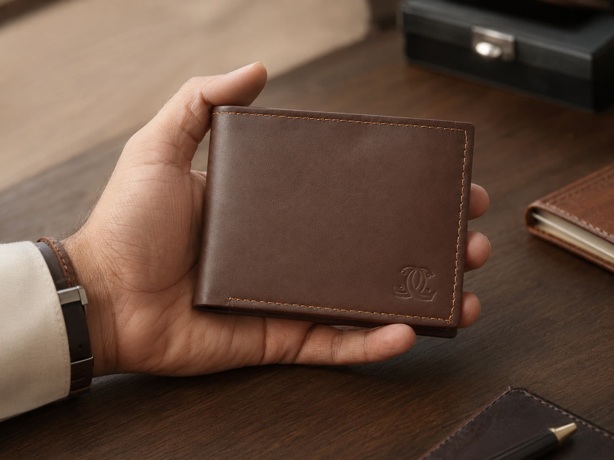 Handcrafted genuine leather wallet by Cuir Collection