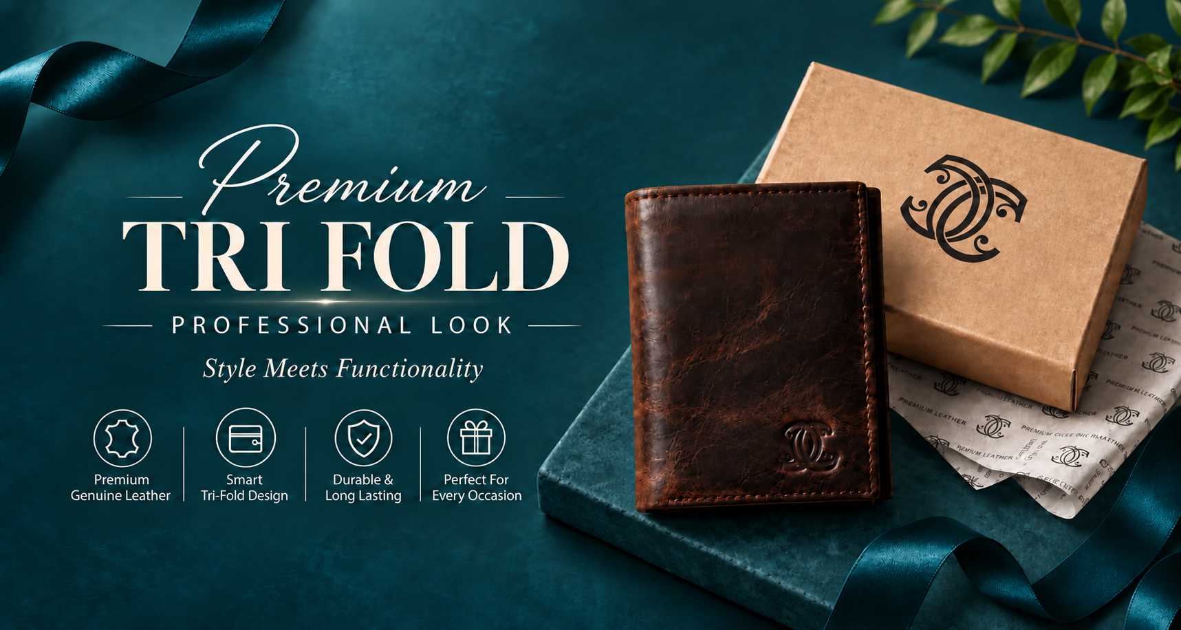 Tri Fold Leather Wallet